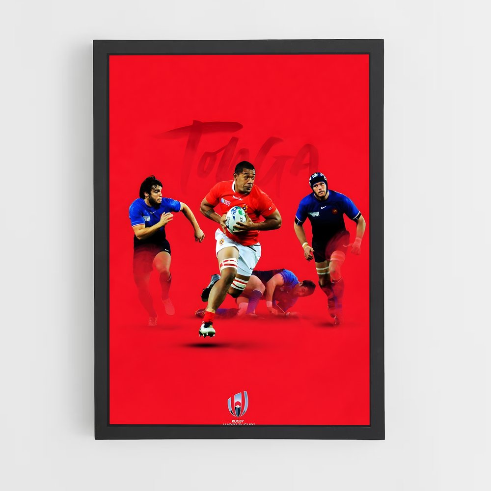 Poster En Avant les Tonga – affiche Rugby (vue 2)